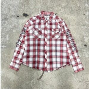Y2K Pop Icon Clothing Grunge Flannel Button Down Size XL